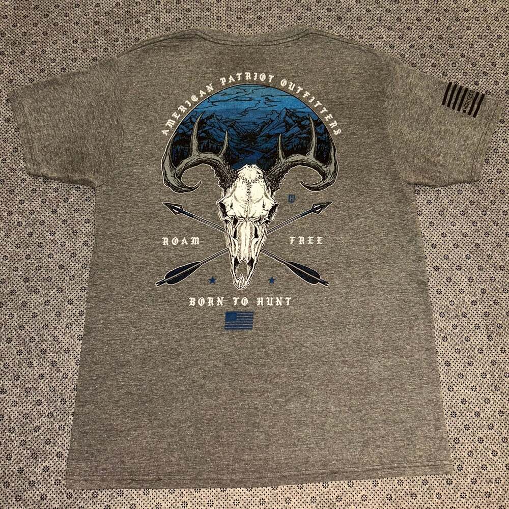 Howitzer Patriots & Outfitters Hunt Tribe Men's Graphic T-Shirt Large Grey